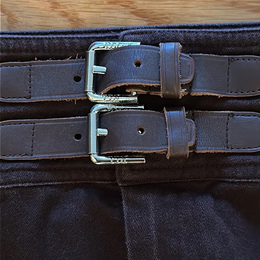 Beautiful brown cotton/elastane Ralph Lauren skirt with leather accents in EUC - Picture 4 of 10